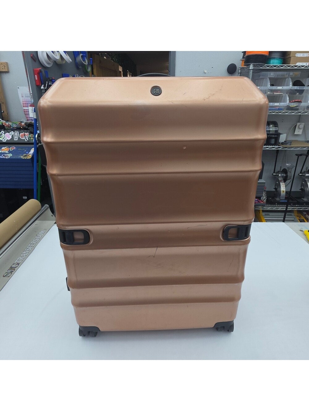 Revo Large Hard Shell Spinner Suitcase Luggage in Bronze